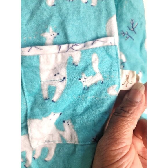 Munki Munki Fleece Pajama Set Polar Bear Print Turquoise Long Sleeve Top & Pants - Picture 14 of 16